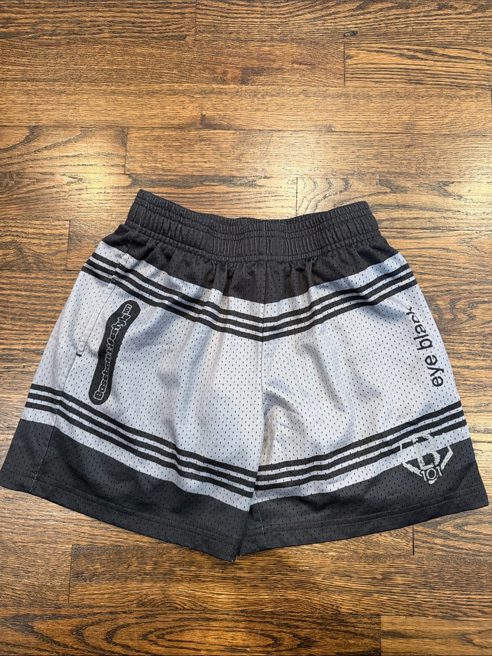 Kids' Athletic Mesh Shorts in Light Gray and Black
